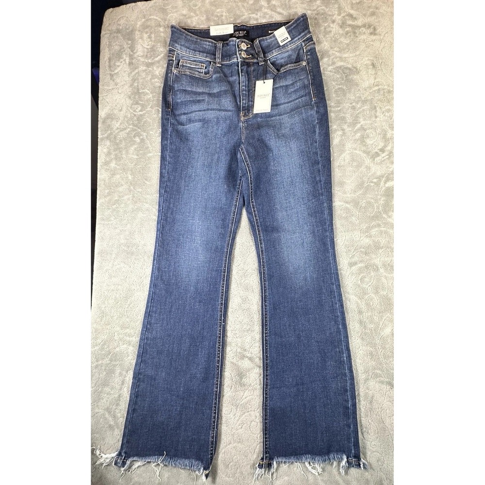 Judy Blue Jeans Women 11/30 Boot Cut High Rise Frayed Hem Stretch 30x32 Boho New - Picture 4 of 13